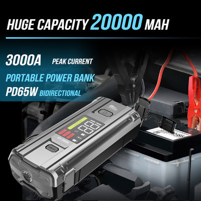 다기능 4인1 비상 PD 65W 3000A 최고 전류 배터리 부스터 전력 은행 점프 스타터