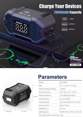 3000A 피크 전류 4인 1 휴대용 점프 스타터 10000~24000mAh 전력 뱅크 자동차 펌퍼 배터리 부스터