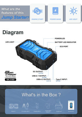 우리의 USB 배터리 충전기와 비상 점퍼 스타터와 함께 다시는 낙하하지 마십시오.