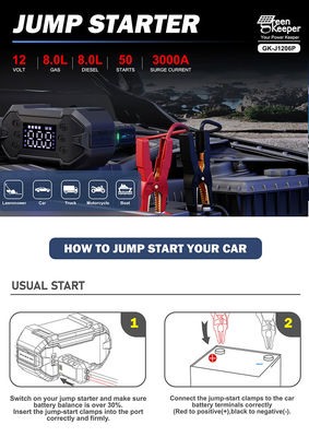 3000A 4in1 자동차 점프 스타터 펌퍼 12v 20000mah 점프 스타터 부스트 비상 도구 키트