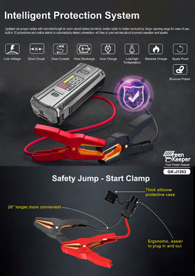 자동차 비상 배터리 J1203 피크 3000A 20000mAh 부스트 점프 스타터 8.0L 차량