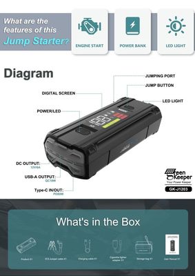 자동차 배터리 Jump Starter UltraSafe 슈퍼 콘덴시터 3000A 차량용 파워 뱅크 트럭