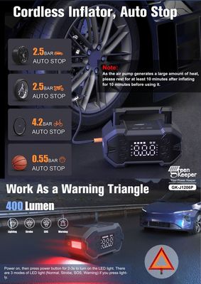 12V 타입 C 입력 엑스트라 세이프 점프 스타터 LED 빛과 온도 호환성