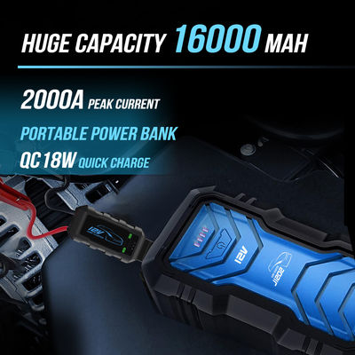 울트라 세이프 12V 24V 2000A 핏 점프 스타터 전원 뱅크 고 용량 16000mAh/59.2Wh