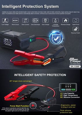 3000A 피크 휴대용 미니 자동차 점프 스타터 20000mAh 용량 및 LED 손전등